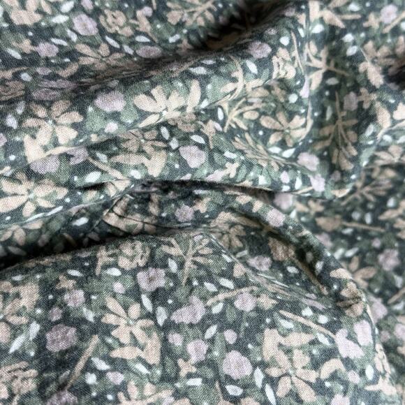 Free Assembly Flowy Midi Dress Sz L 3/4 Balloon Sleeves Blue Floral Country Core - Picture 8 of 10